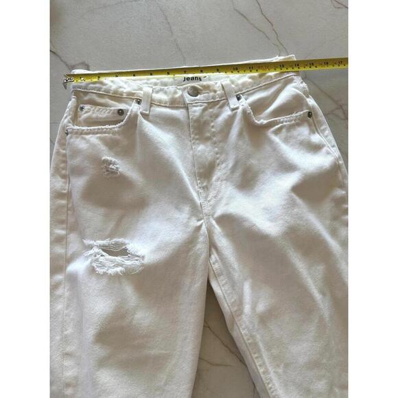 Reformation Julia High Cigarette Jean in Ivory Destroyed Wash Women’s size 27 - Picture 9 of 15